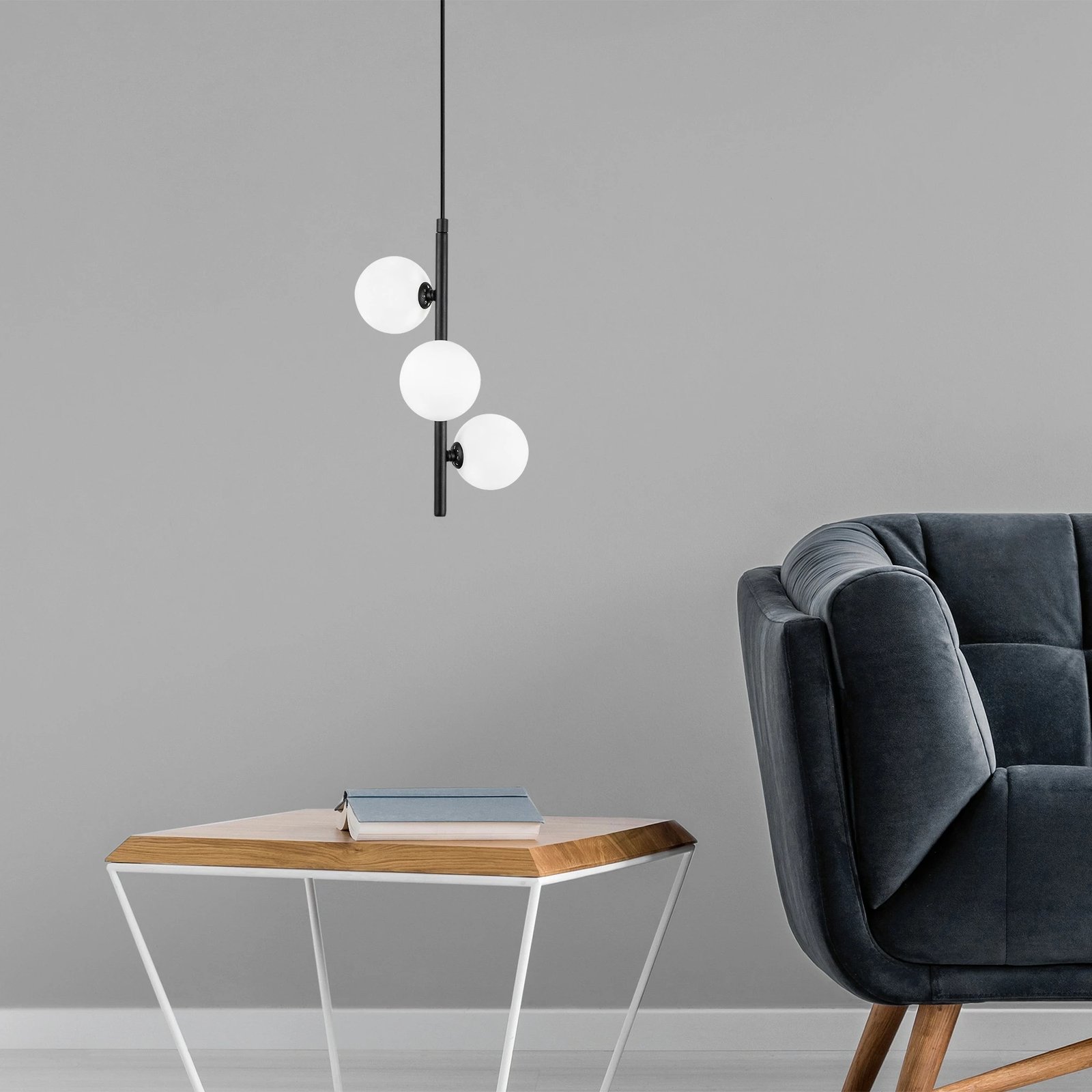 Llambë tavani Opviq Domino, e zezë-e bardhë, 36x36x46cm