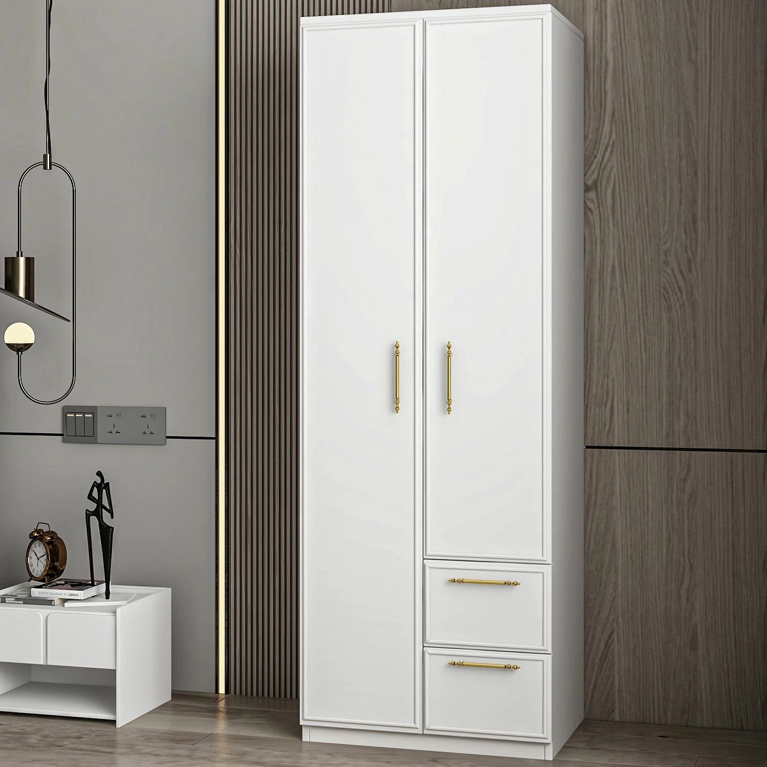 Dollap rrobash Skye Decor, Vespera 2, i bardhë