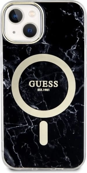 Mbështjellës Guess Marble MagSafe për iPhone 14 6.1", i zi Mbështjellës Guess Marble MagSafe për iPhone 14 6.1", i zi
