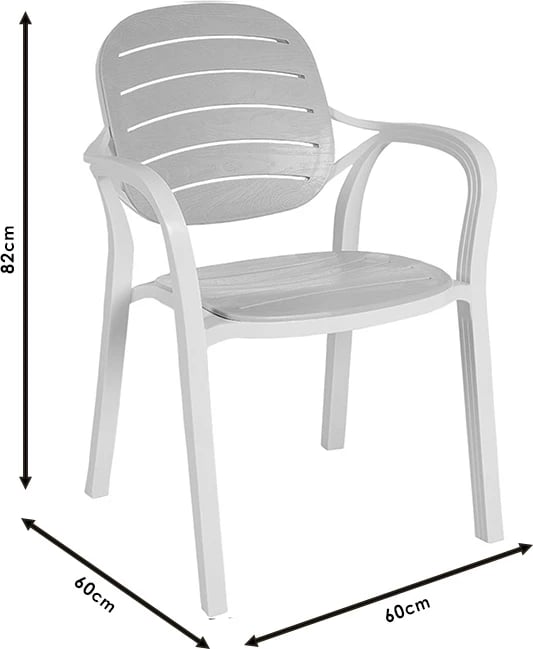 Karrige me krahë Gentle PP ngjyrë bardhë-kapuçino