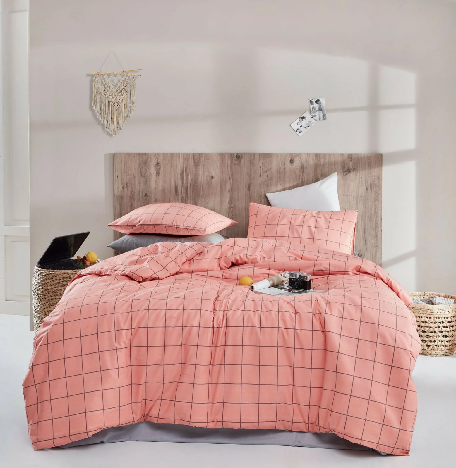 Set mbulesë për jorgan king size, ngjyrë powder dhe gri, L'essentiel, Piga