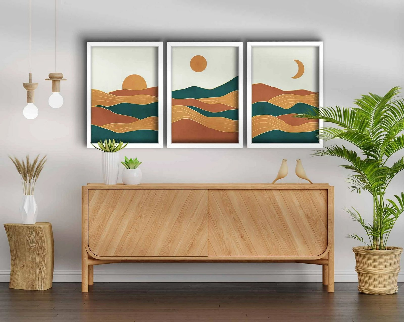 Pikturë dekorative me kornizë MDF (3 pjesë), Wallity, 3P3853NISCT-010