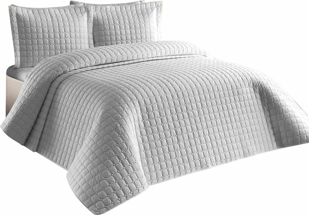 Set mbulesë dysheku dopio, Estiva, ngjyrë gri