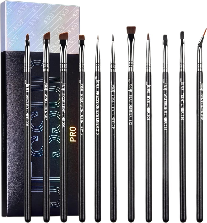 Set brushash për sy Pro Makeup Eyeliner JESSUP T324, 11 copë, për femra