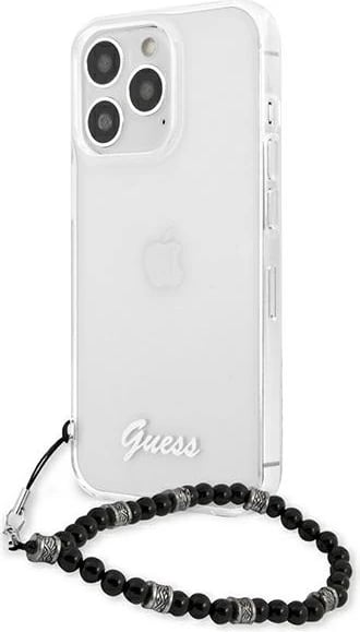 Mbështjellës Guess GUHCP13XKPSBK për iPhone 13 Pro Max 6.7", transparent me varëse Black Pearl Mbështjellës Guess GUHCP13XKPSBK për iPhone 13 Pro Max 6.7", transparent me varëse Black Pearl