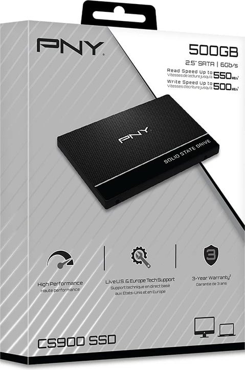 Kasë SSD PNY CS900, 500GB, 2.5", SATA III