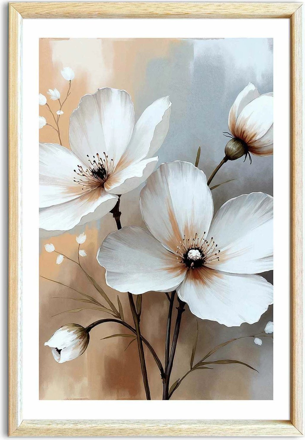 Pikturë dekorative me kornizë MDF, Wallity, Ahswabisabi-015, 62x92cm