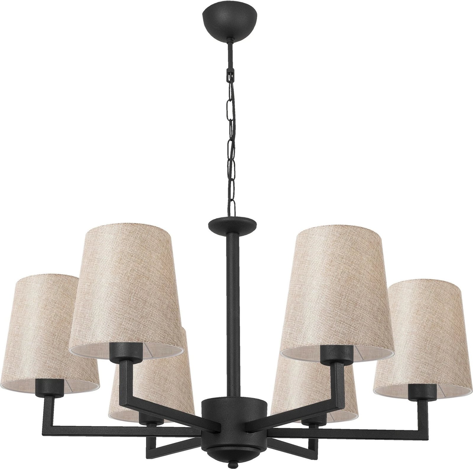 Llambadar Opviq, Profil - 4644, ngjyrë e zezë dhe krem, trup metalik, kapak stofi, 80x80cm