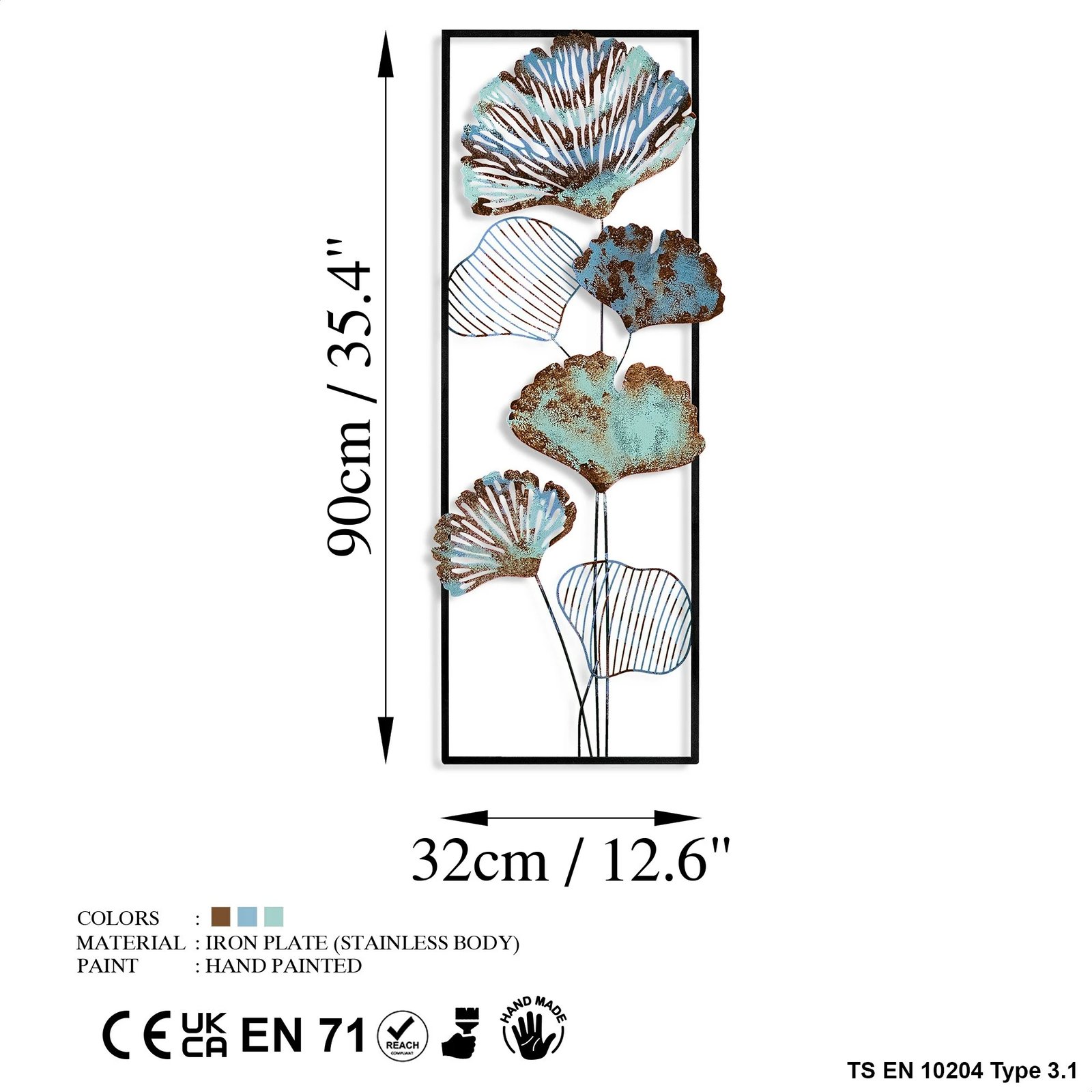 Aksesor dekorativ metalik për mur Wallity, Fig 2