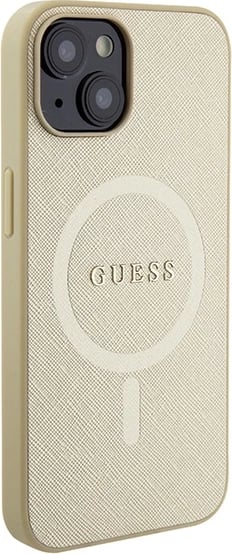 Mbështjellës Guess GUHMP15SPSAHMCB për iPhone 15 6.1", Saffiano MagSafe, ari Mbështjellës Guess GUHMP15SPSAHMCB për iPhone 15 6.1", Saffiano MagSafe, ari