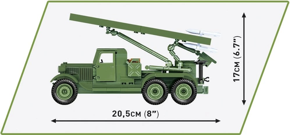 Set blloqe ndërtimi Cobi BM-13 Katyusha (ZIS-6), 440 pjesë, 1:35, Jeshile