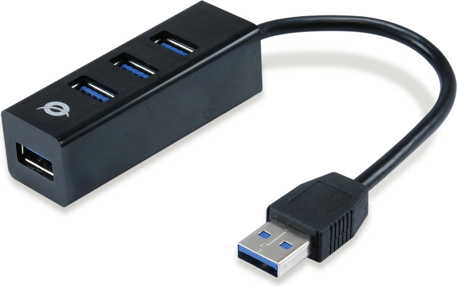 Hub USB 4-portësh Conceptronic, USB-A 3.0/C në 4x USB-A 3.0, i zi