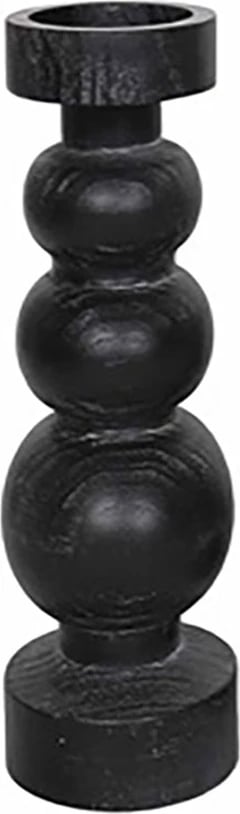 Mbajtëse qirinjsh Pierre, dru, e zezë, 13x13x27 cm