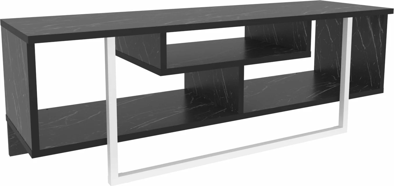 Komodinë TV Skye Decor, Asal 120, e zezë dhe e bardhë