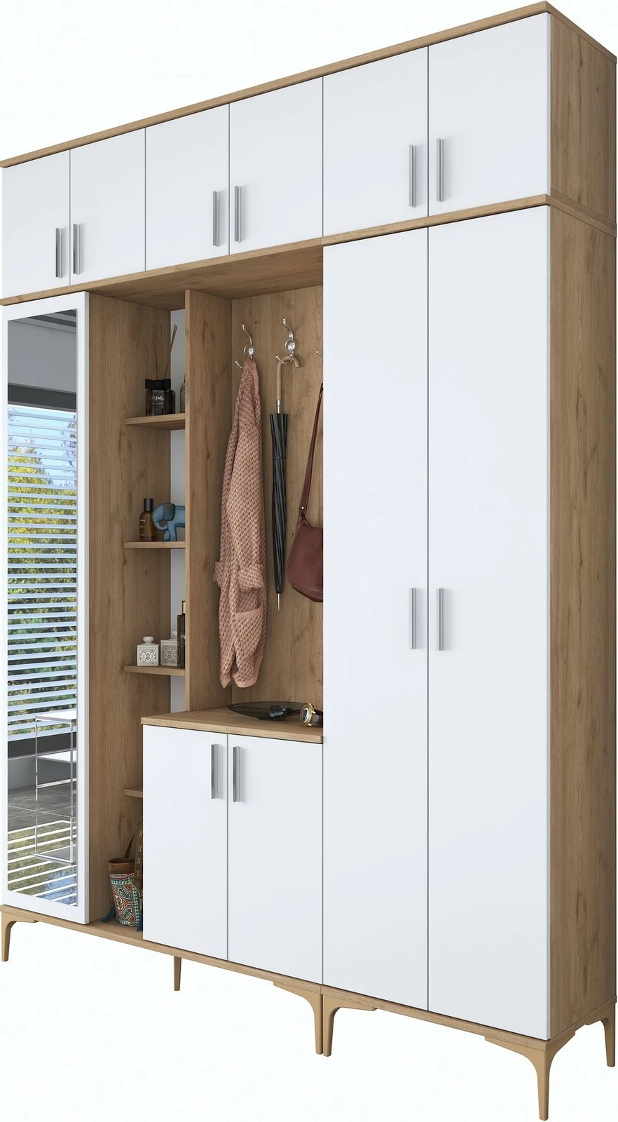 Stendë korridori Skye Decor, ngjyrë arrë dhe e bardhë, EA128 - 2795