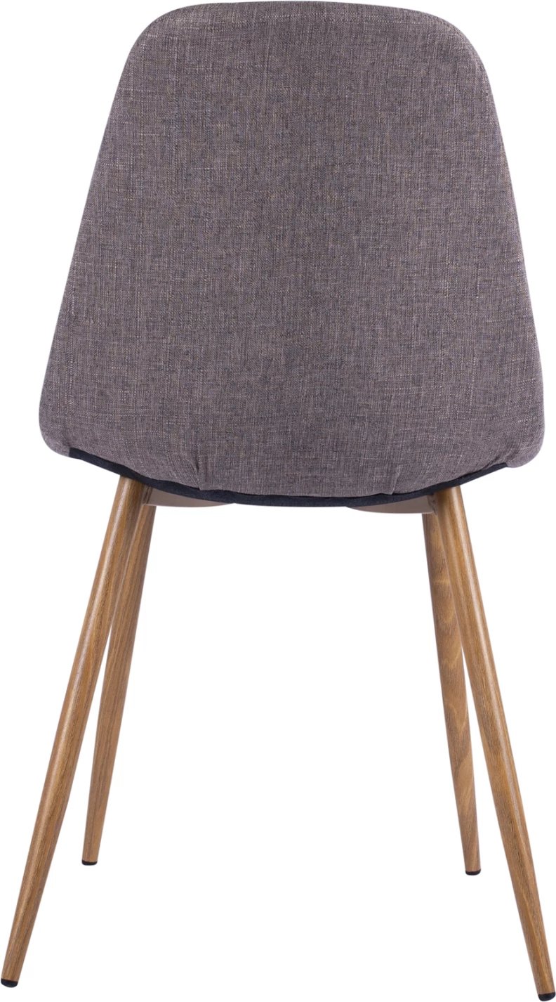 Karrige ngrënieje Leonardo FH00100.03 me këmbë metalike dhe pëlhurë kafe 44x55x85 cm, set prej 4 copë