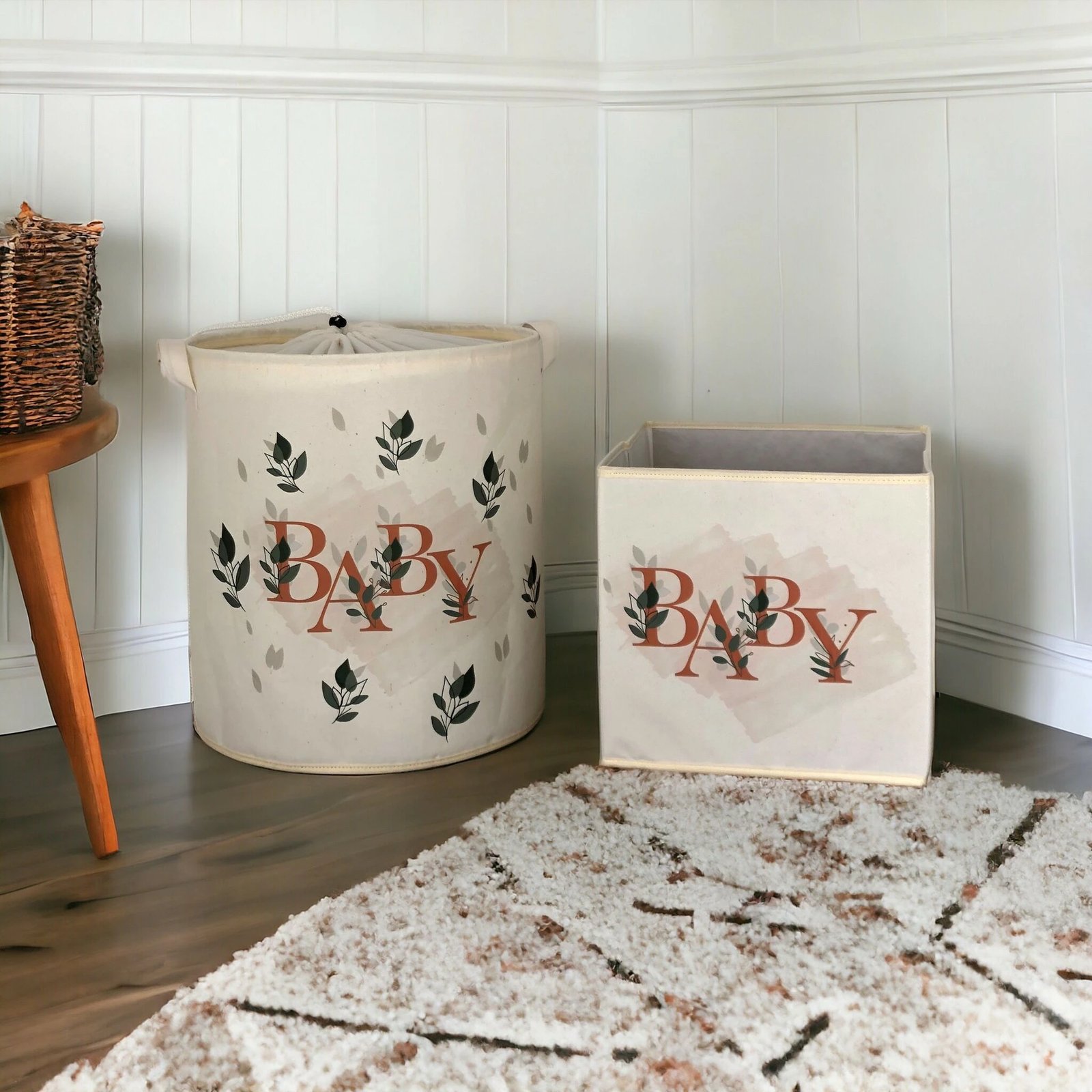 Set shporta prej fëlti, krem, 2 copë, Aberto Design, YLC473