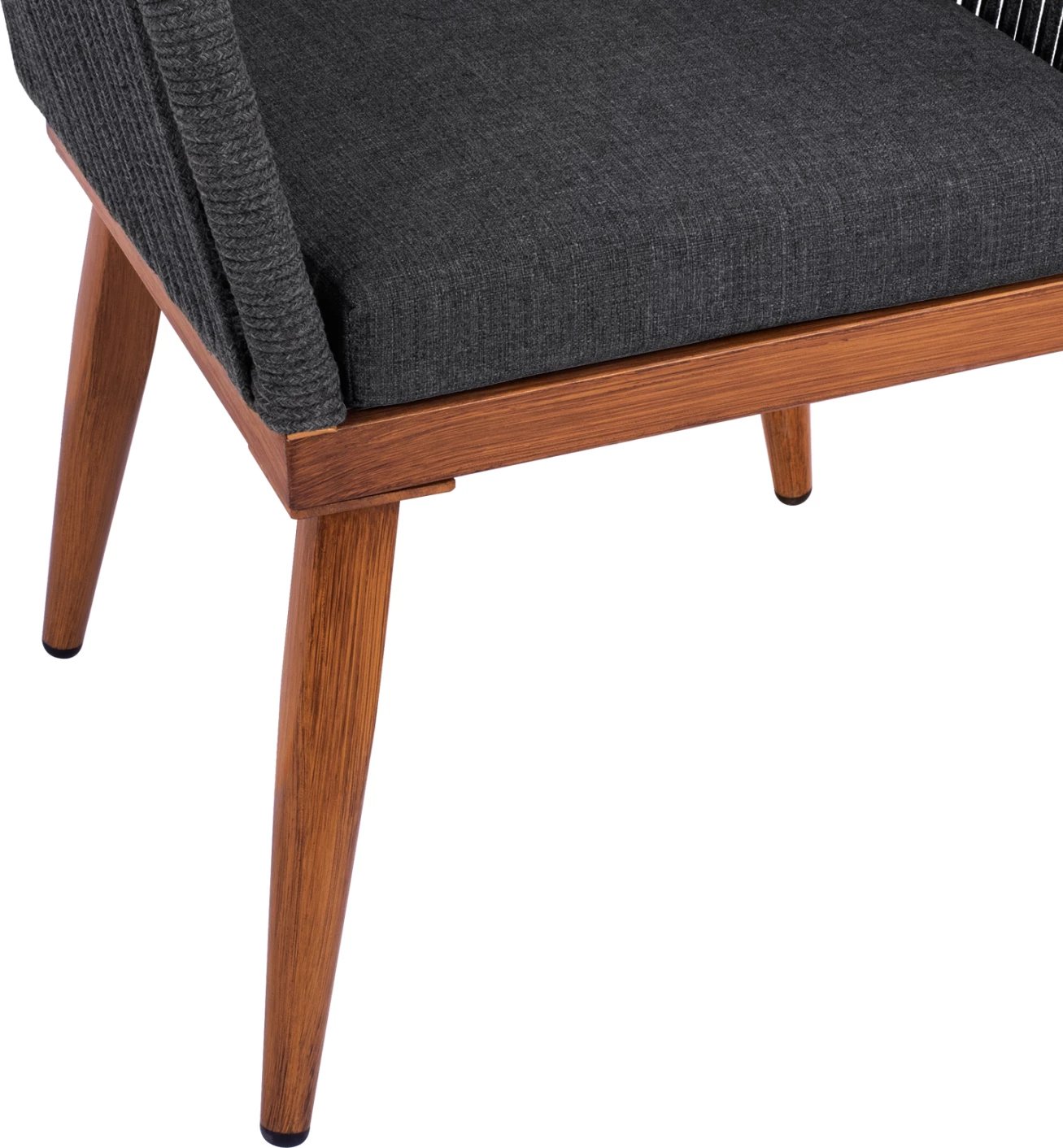 Karrige alumini MYRTIA FH5549.01 me litar gri dhe këmbë arre 62x63x90Hcm