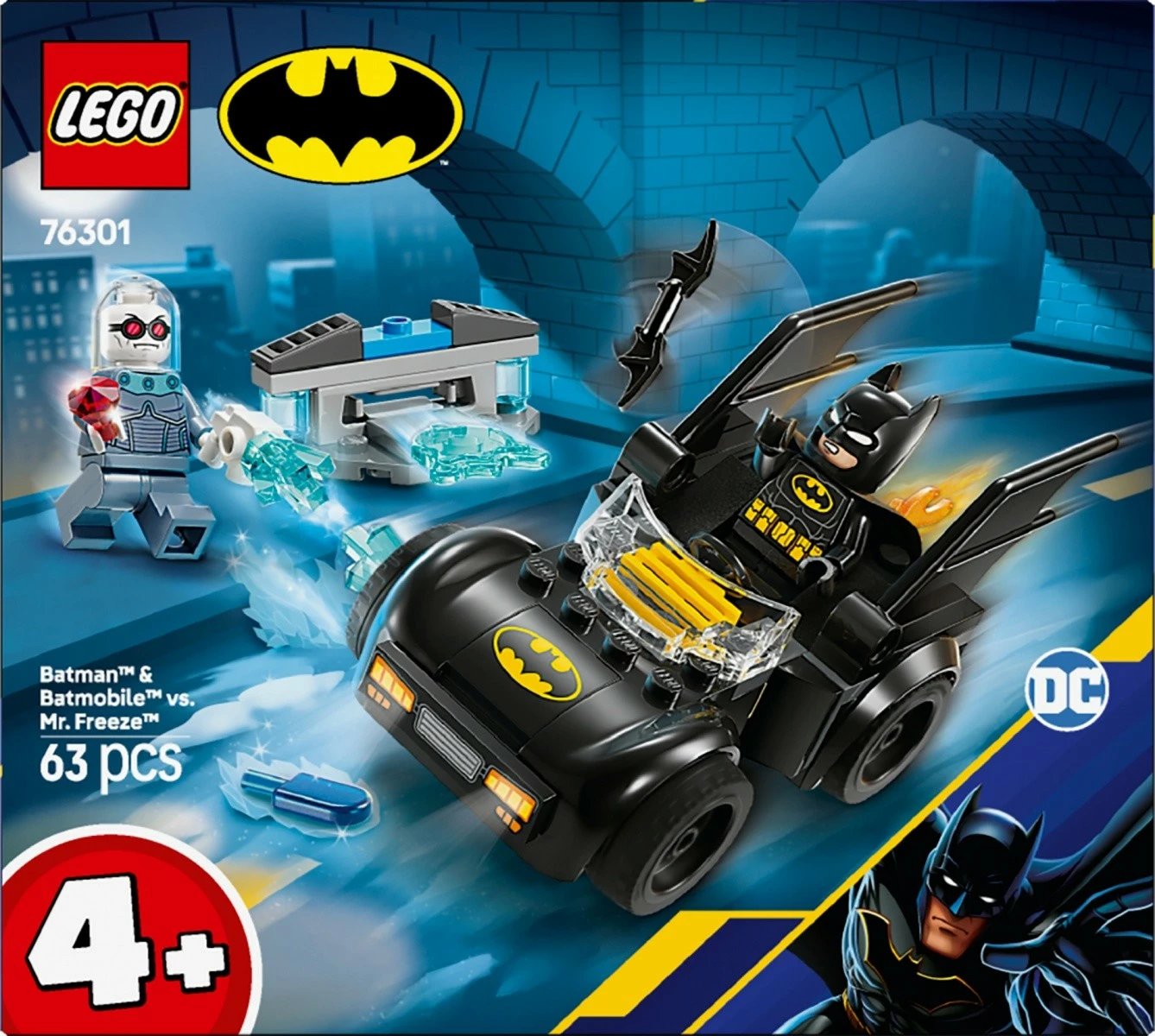 Set lodrash LEGO Batman 76301, Batmobile dhe Mr. Freeze, 63 pjesë