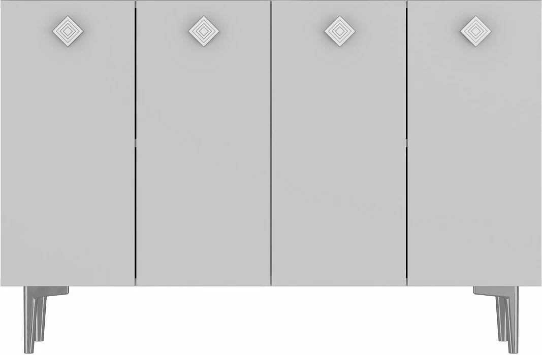 Konsol Skye Decor, e bardhë, argjend