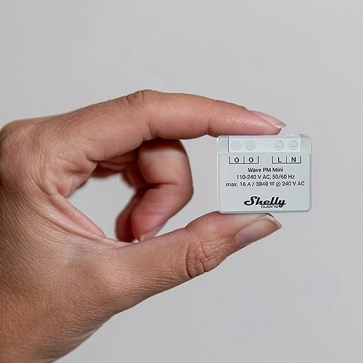 Ndërprerës i mençur Shelly Qubino Wave PM Mini, wireless, gri