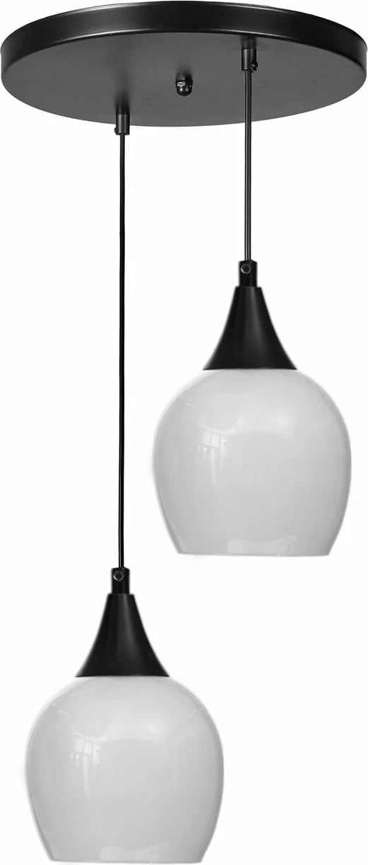 Llambadar Opviq, 9065-2, metal e xham, e bardhë dhe e zezë Llambadar Opviq, 9065-2, metal e xham, e bardhë dhe e zezë