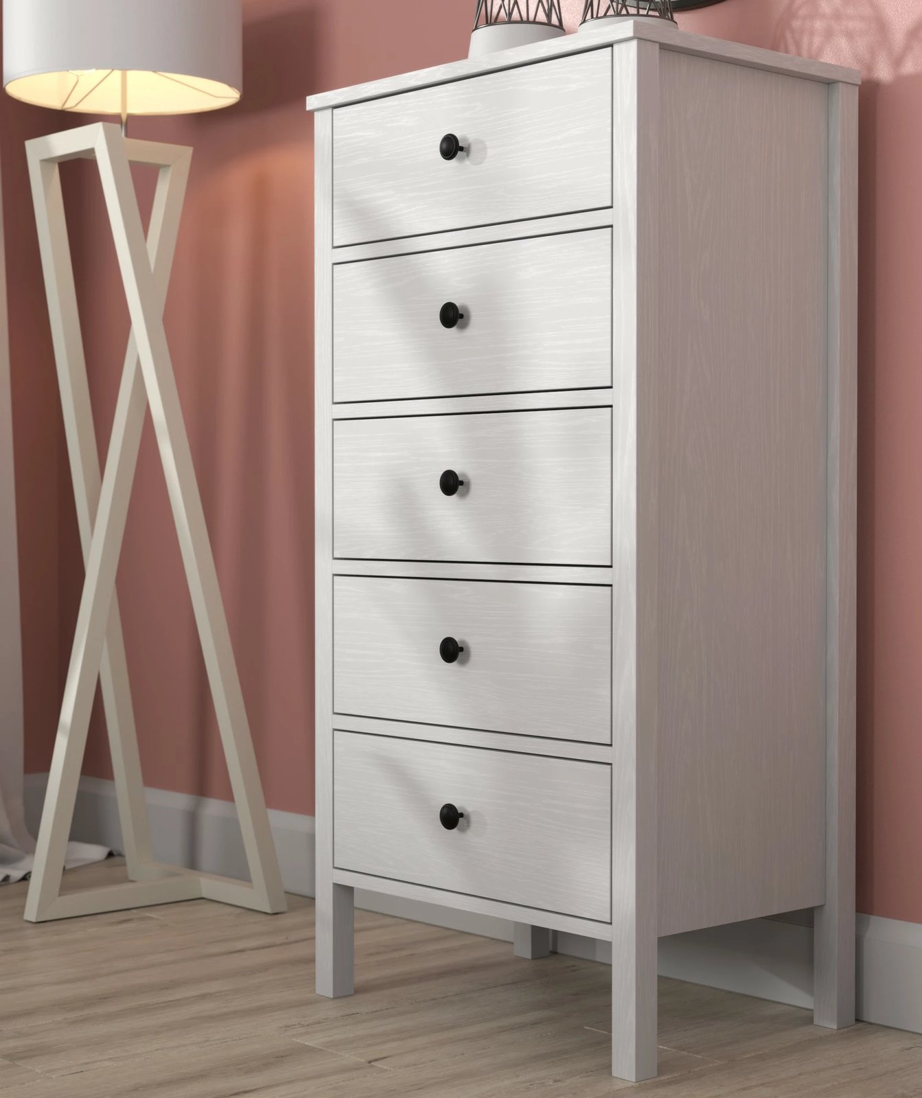 Komodë Hanah Home, FRN-20027, ngjyrë druri dhe e bardhë