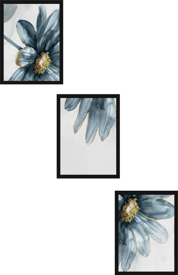 Pikturë dekorative me kornizë, 3 pjesë, MDF, shumëngjyrëshe, Wallity, Huhu473S, 30x40cm