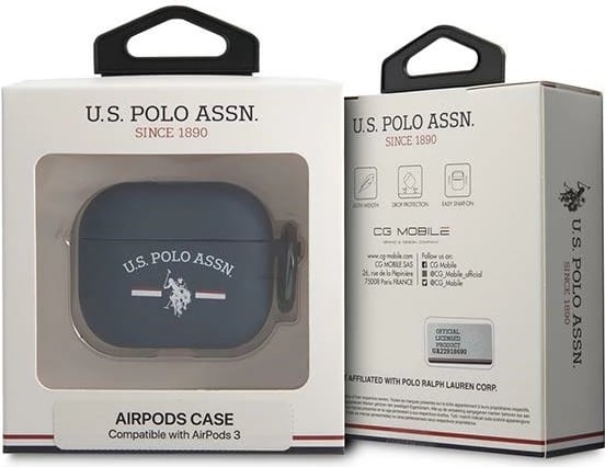 Mbështjellës U.S. Polo Assn. për AirPods 3, silikon, navy blue Mbështjellës U.S. Polo Assn. për AirPods 3, silikon, navy blue