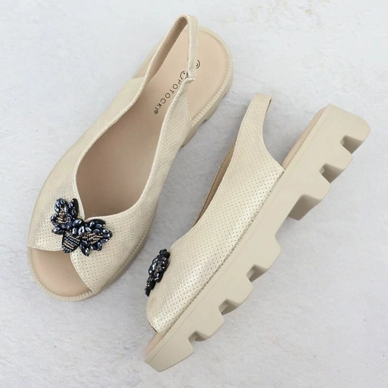 Sandale platforme Potocki SZ12610, të arta