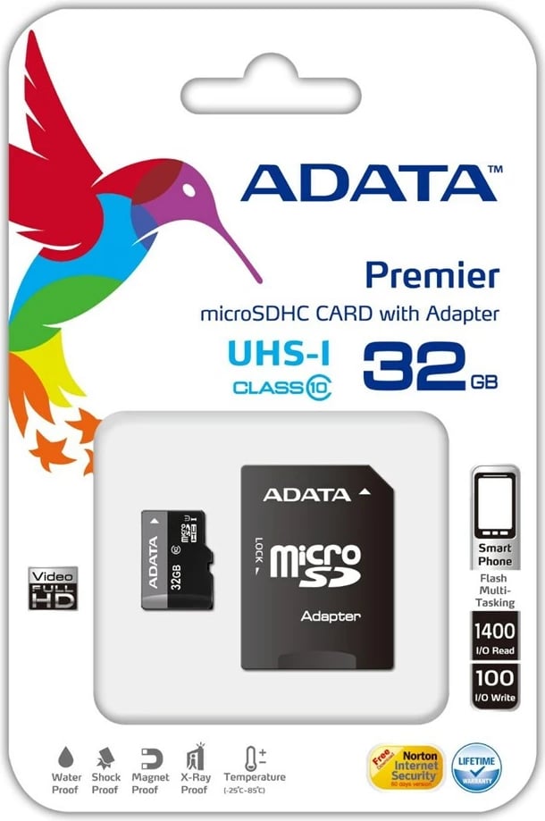 Kartë memorie ADATA Premier microSDHC UHS-I U1 Class10, 32GB