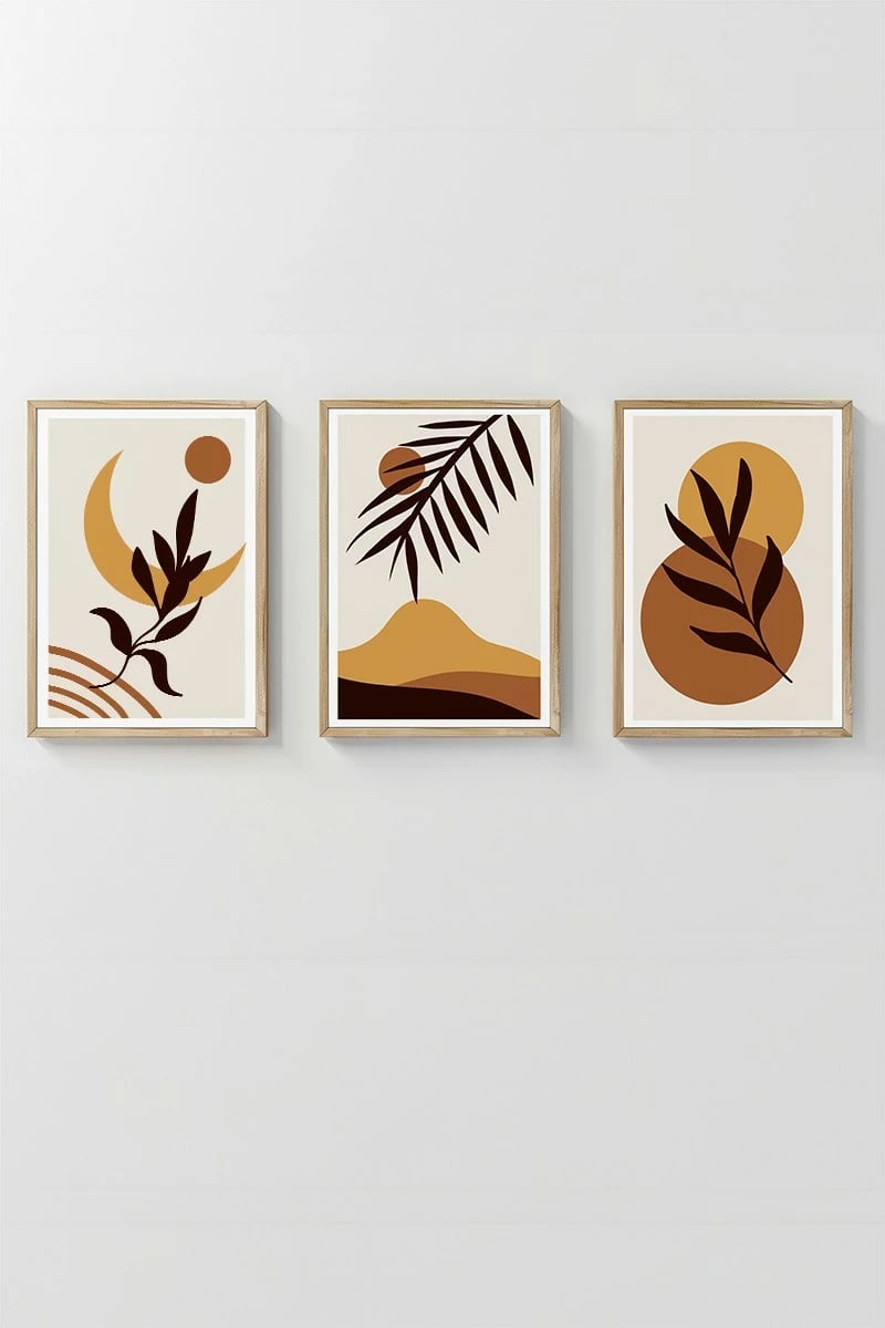 Set pikturash dekorative me kornizë, 3 copë, Wallity, 3Dartsohoset104