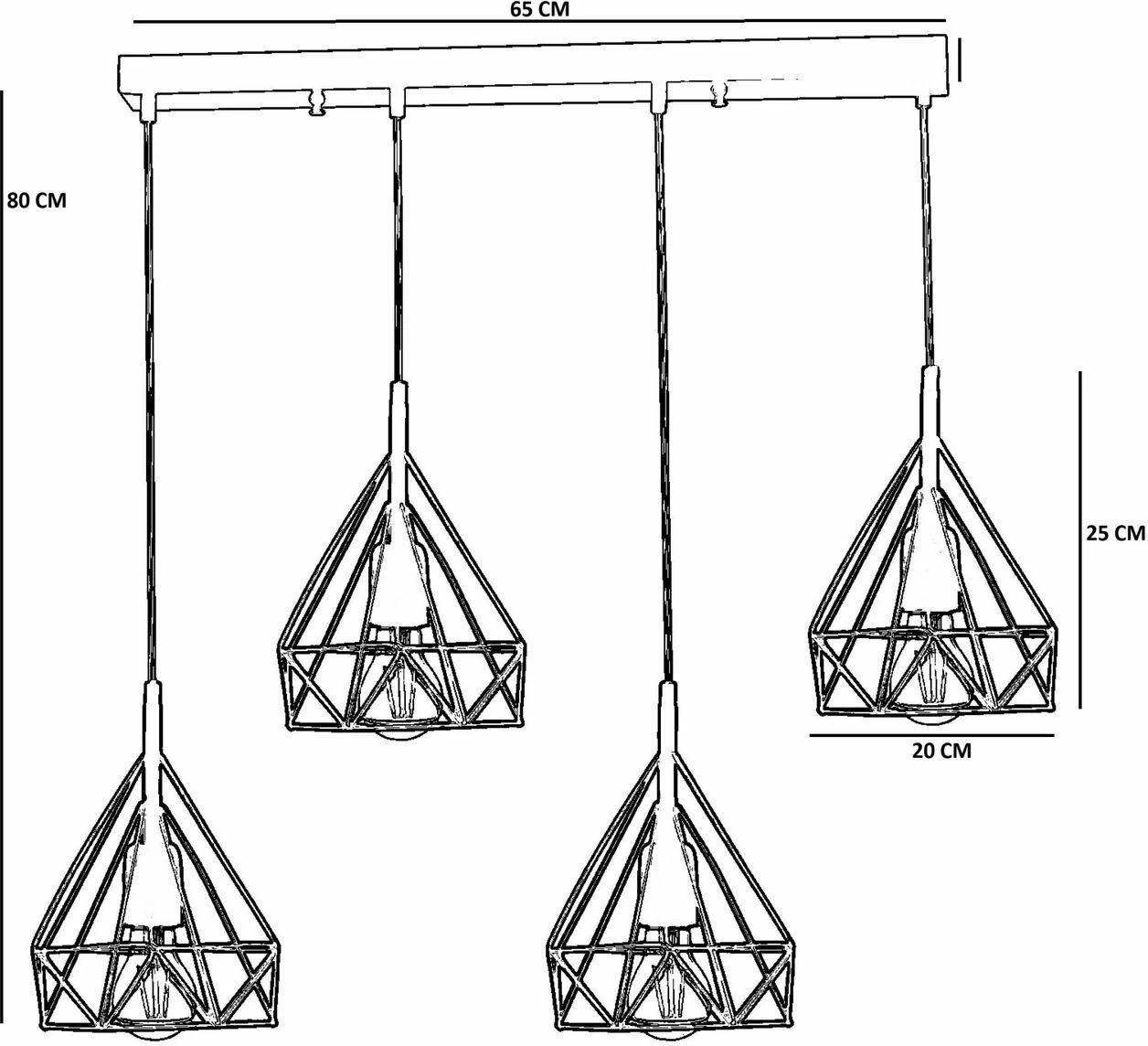 Llambadar Opviq, 9046-6, metal e xham, ngjyrë e zezë