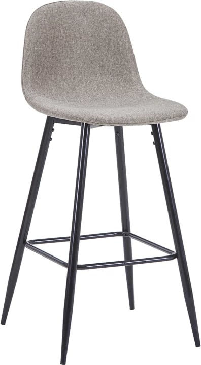 Karrige për bar mesatare Bella, ngjyrë gri e lehtë, këmbë metalike të zeza, 41x47x93cm