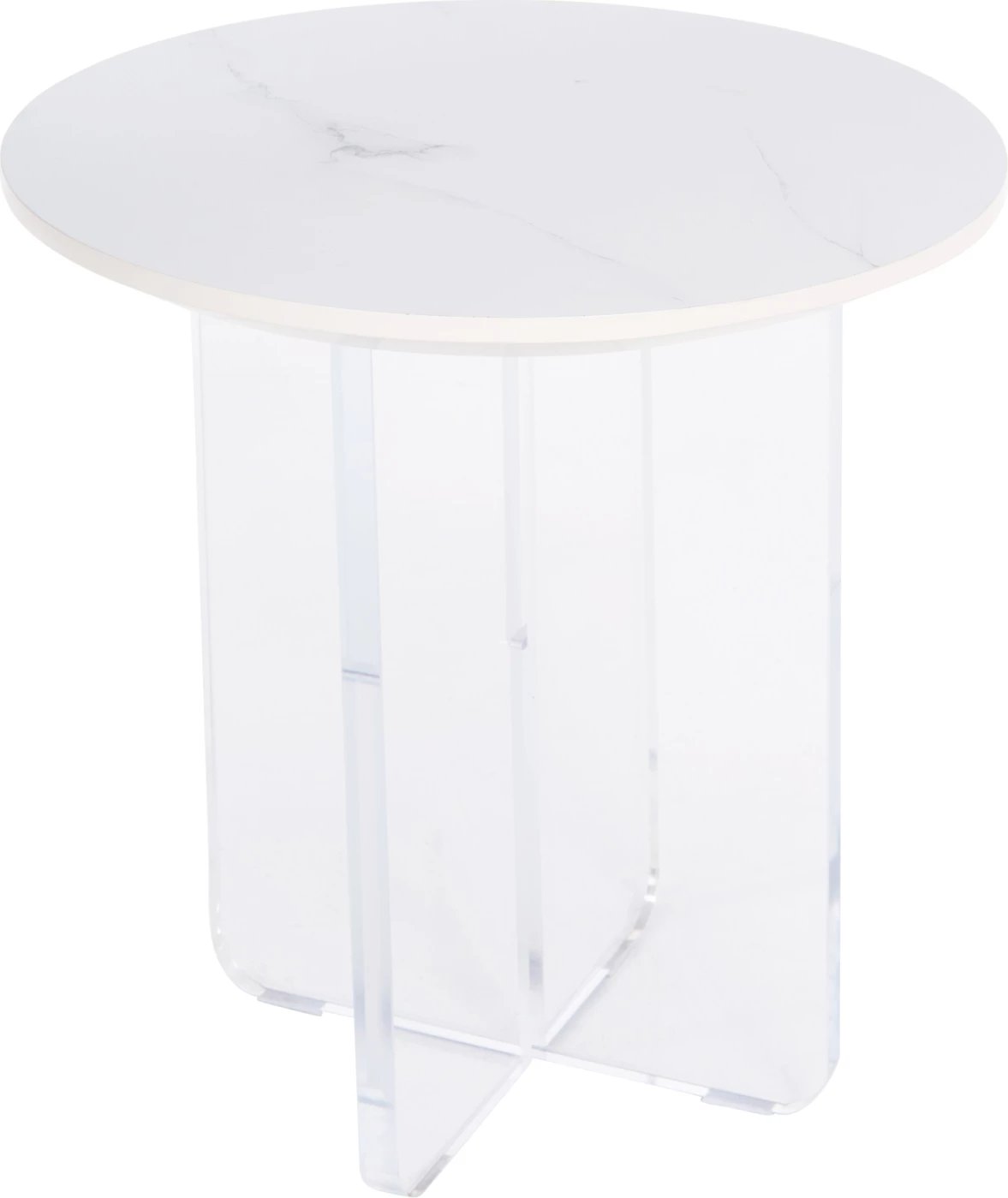 Tavolinë kafeje akrilon, ngjyrë mermeri të bardhë, FH9779.01, Φ40x41H cm