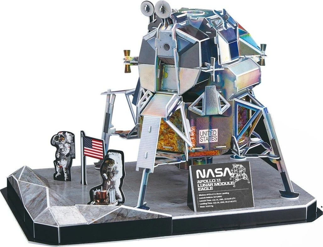 Puzzle 3D Cubic Fun Apollo 11, 93 pjesë, për fëmijë dhe të rritur