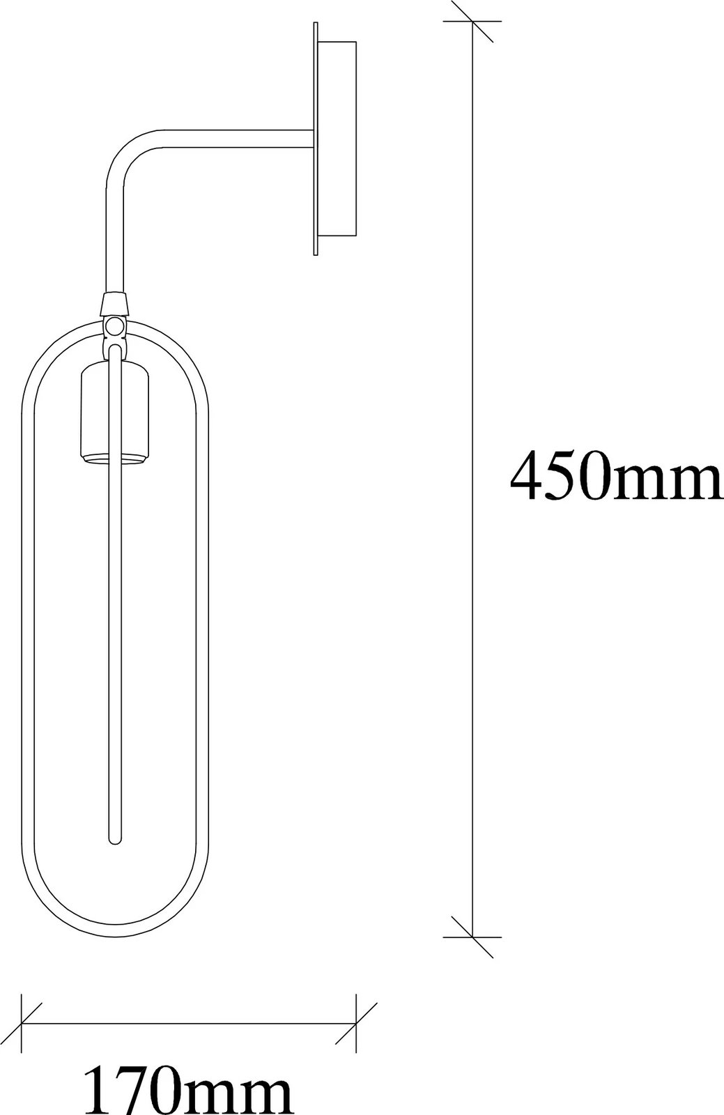 Llambë muri Opviq, Cerco, e zezë dhe ari, 14x17x45cm Llambë muri Opviq, Cerco, e zezë dhe ari, 14x17x45cm