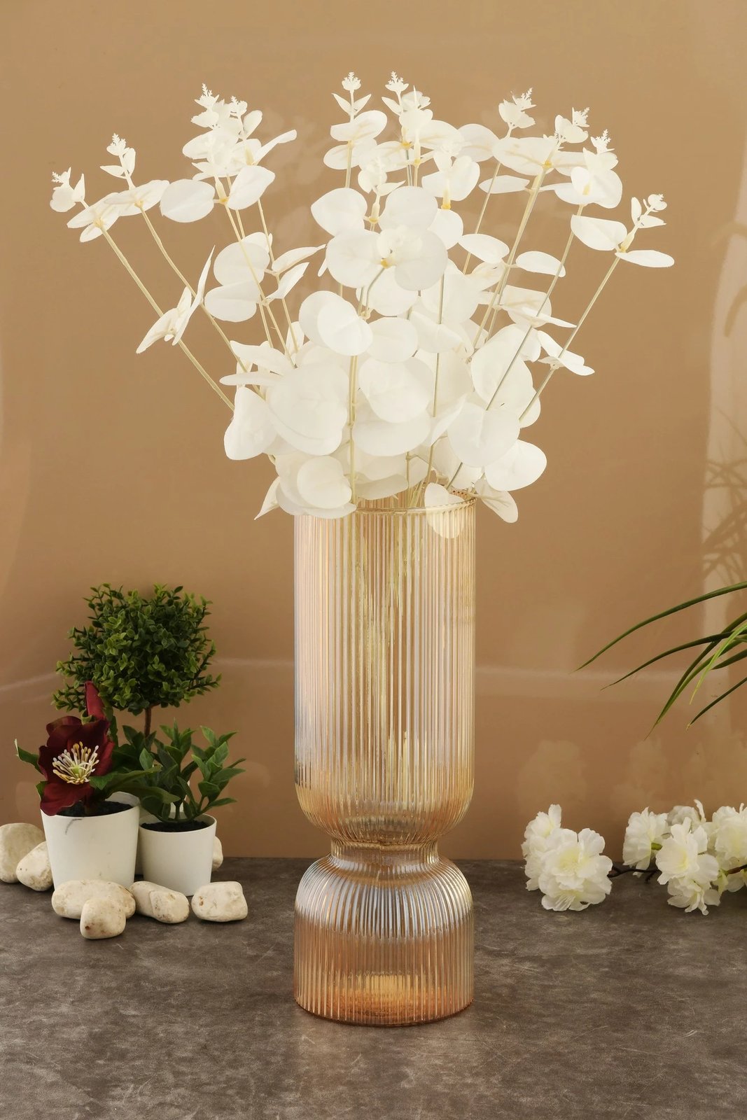 Vazo dekorative prej qelqi, ngjyrë ari, Aberto Design, Safir DV30B, 10x30x10 cm