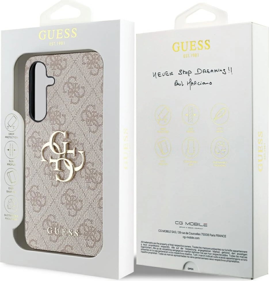 Mbështjellës Guess 4G Big Metal Logo për Samsung Galaxy A35, Rozë Mbështjellës Guess 4G Big Metal Logo për Samsung Galaxy A35, Rozë