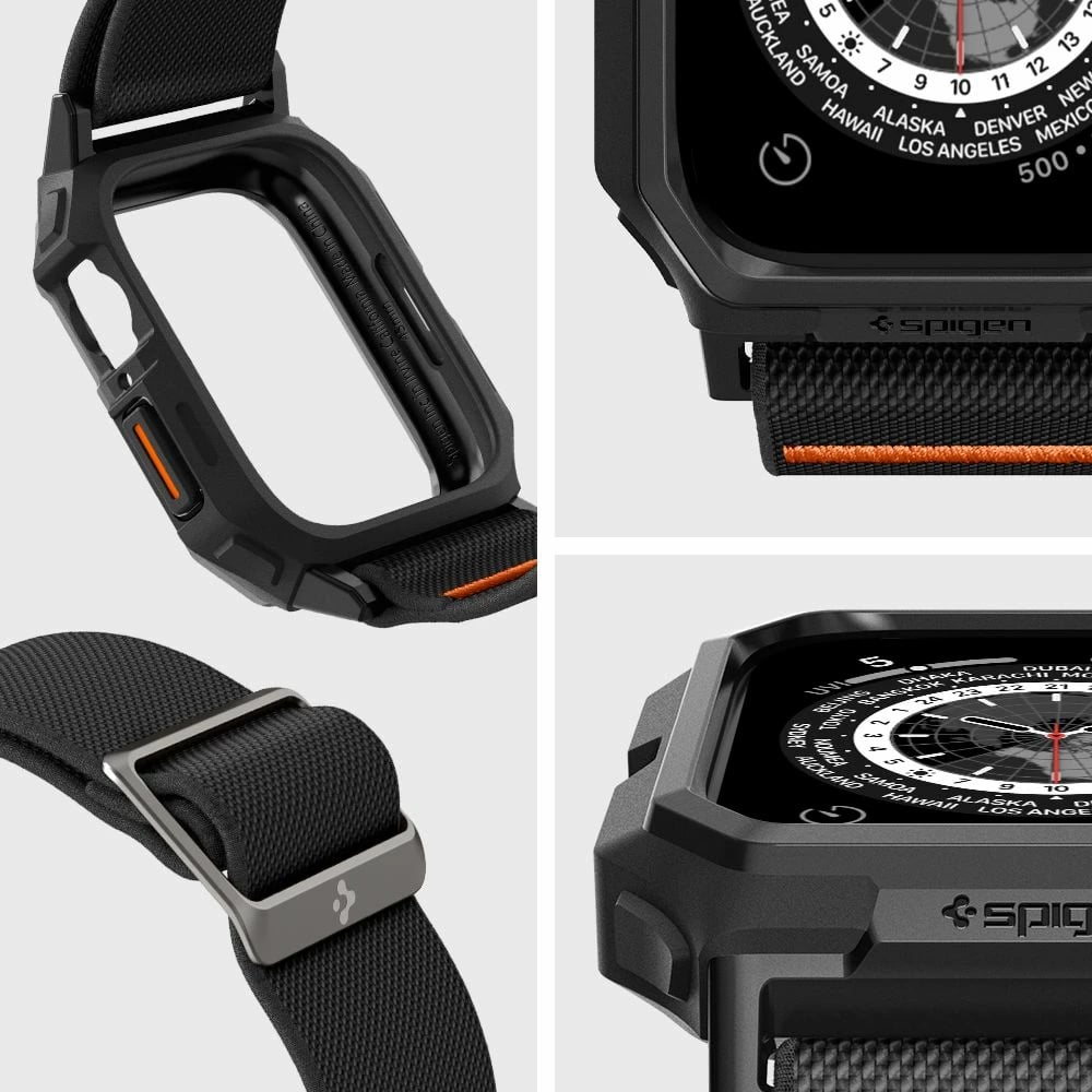 Mbështjellës Spigen Lite Fit Pro me rrip për Apple Watch 4/5/6/7/8/9/SE 44/45mm, e zezë Mbështjellës Spigen Lite Fit Pro me rrip për Apple Watch 4/5/6/7/8/9/SE 44/45mm, e zezë
