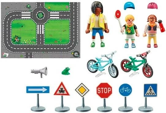 Set figurina Playmobil City Life 71332, kurs biçikletash, 34 pjesë