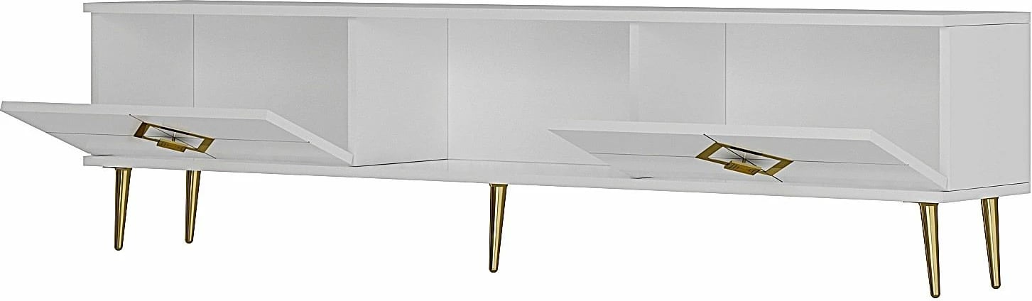 Komodë TV Skye Decor, e bardhë, e artë