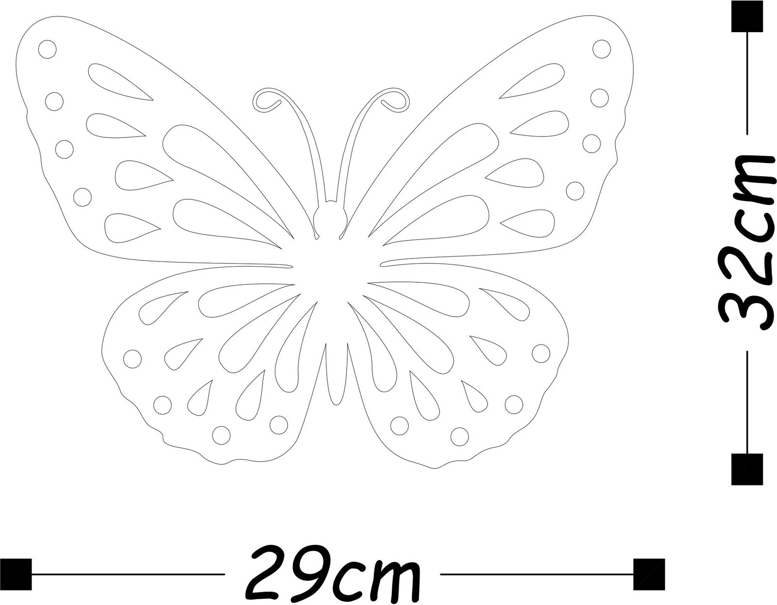 Aksesor dekorativ metalik për mur, Wallity Farfalla 2, shumëngjyrësh, 32x29cm