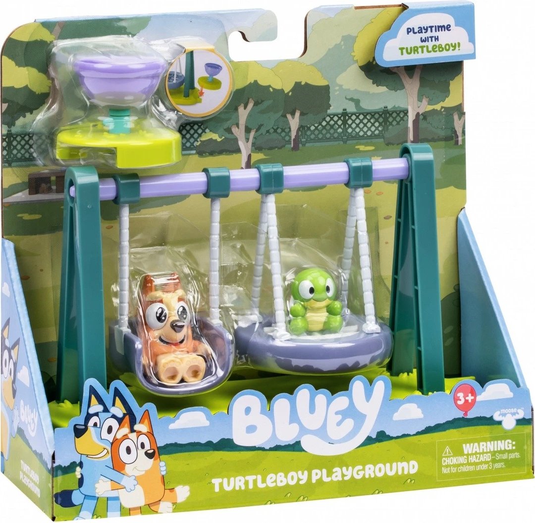 Set figurina Bluey BLU17978 me Bingo ekskluziv dhe breshkë, lishare dhe karusel, 3+
