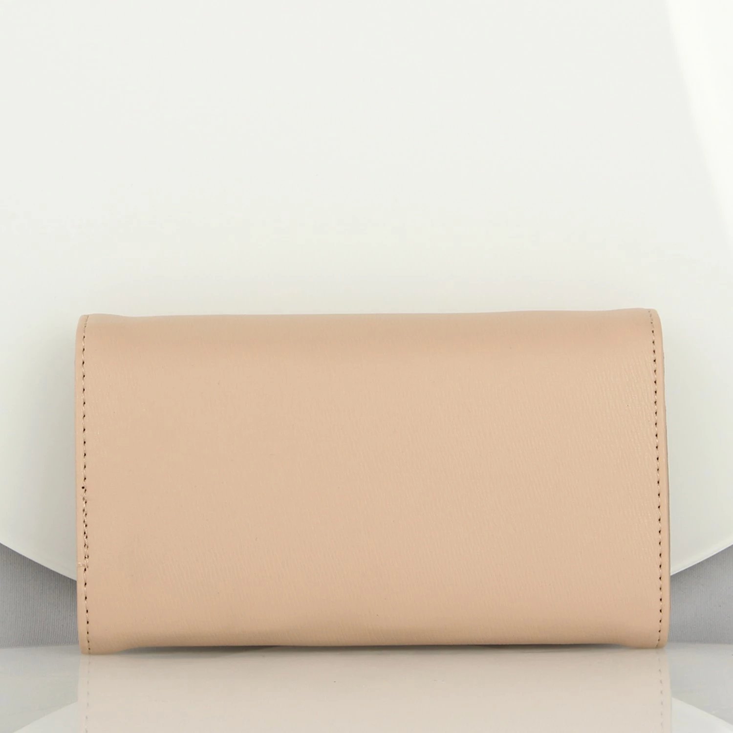 Kuletë crossbody prej lëkure, ngjyrë bezhë, zinxhir 118cm, Zoozie Bags 1449