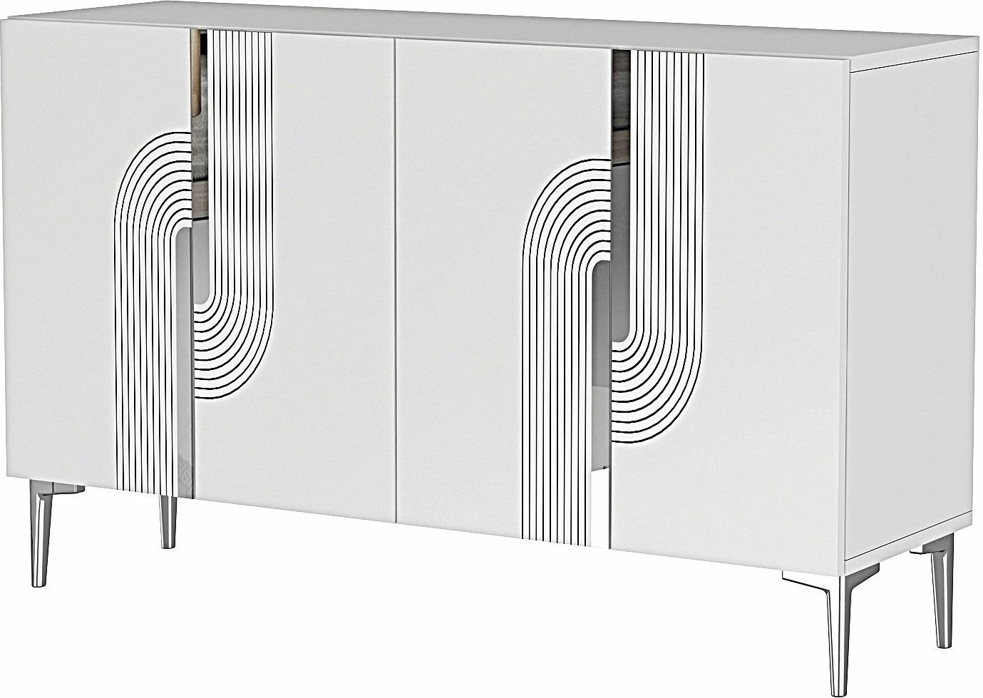 Konsol Skye Decor, Meyra 120, e bardhë, argjend