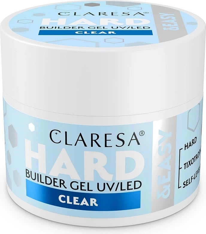 Xhel ndërtues për thonj Claresa Hard&Easy Builder Gel për femra transparent 45g