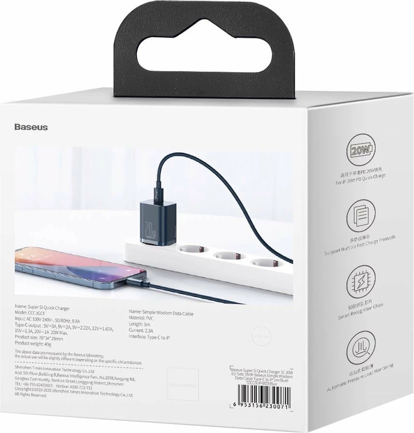 Karikues muri Baseus Super Si 1C, 20W, USB-C, Blu