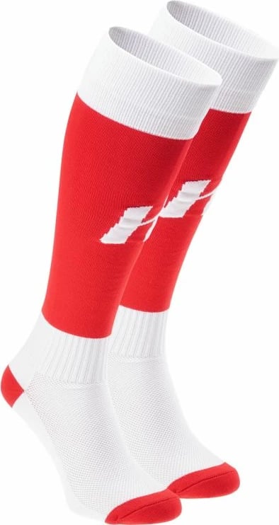 Çorape futbolli për meshkuj dhe djem Huari, të bardha dhe të kuqe