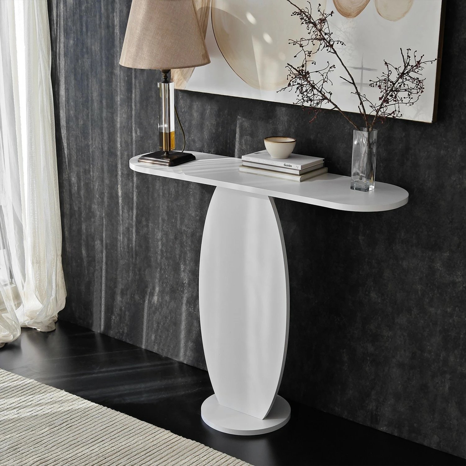 Komodë Hanah Home Ellittica, e bardhë